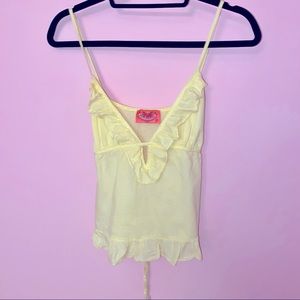 Juicy Couture Ruffle Tank Yellow S petite